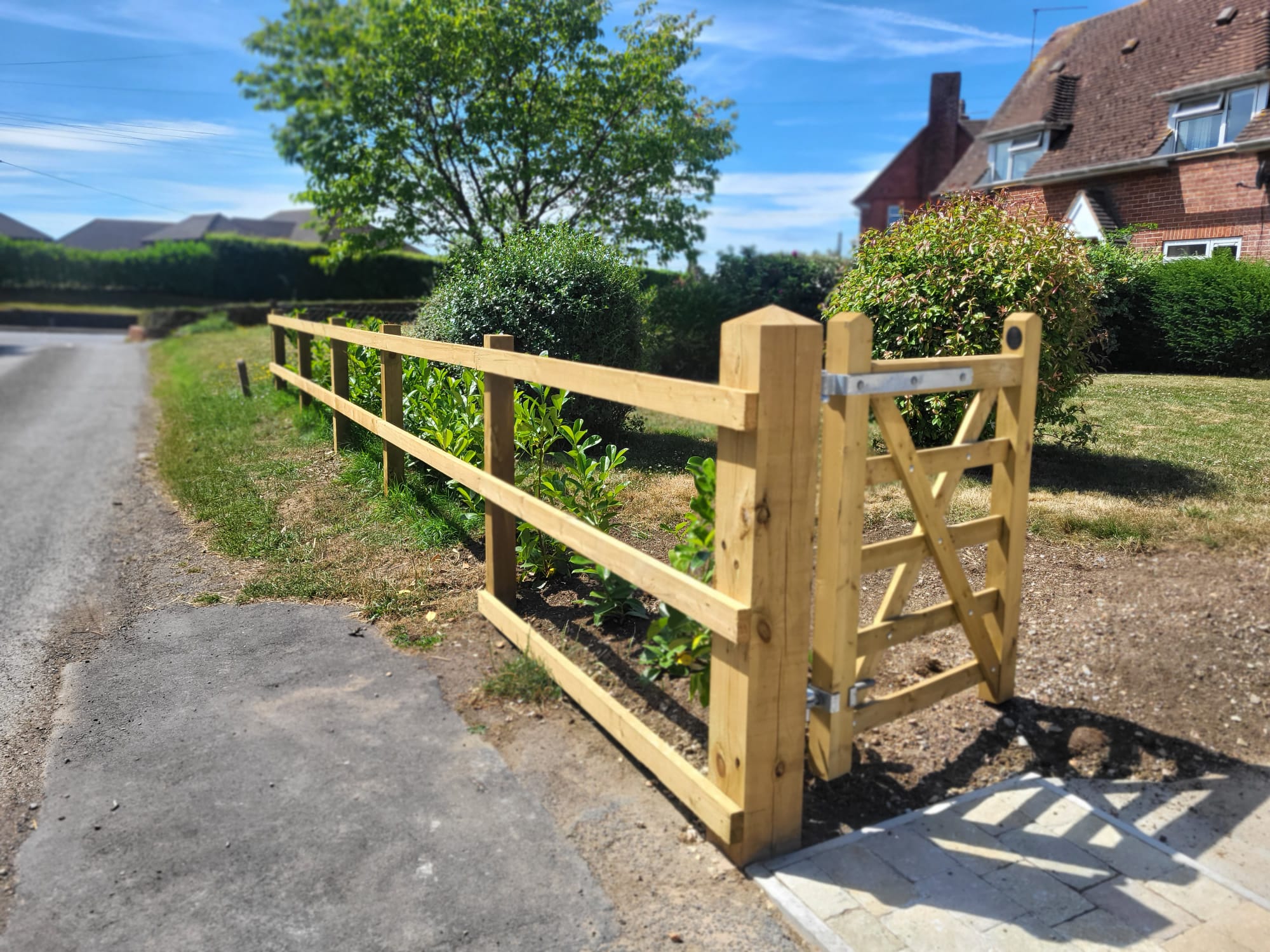 New timber fence and gate installation